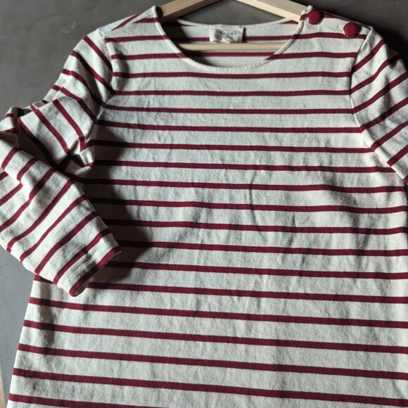 Sezane Red and White Striped Long Sleeve Tee - Picture 3 of 16